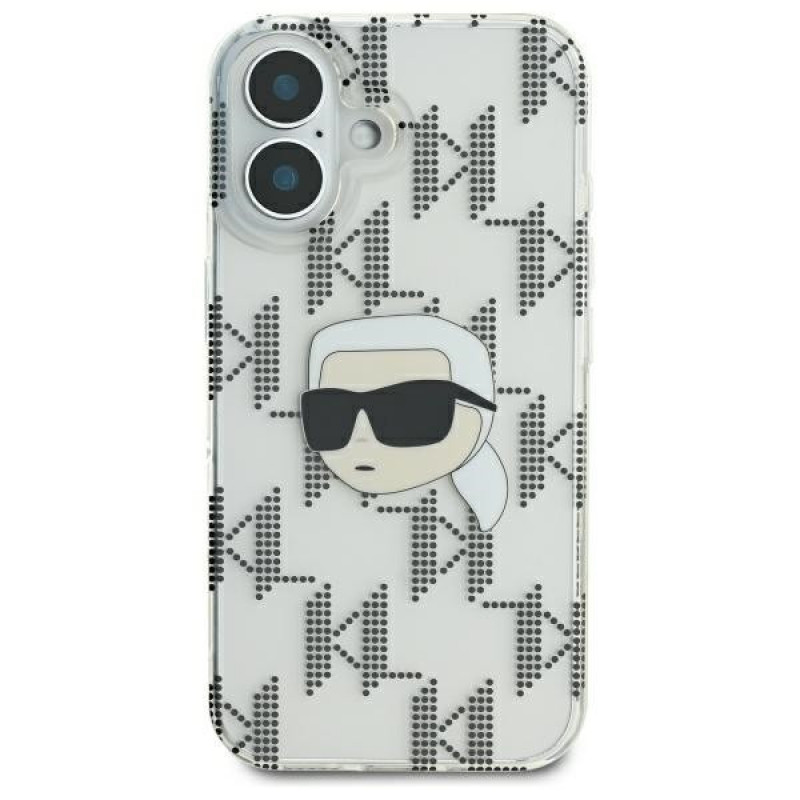 Karl Lagerfeld Apple iPhone 16 hardcase IML Karl Head Electroplated, transparent