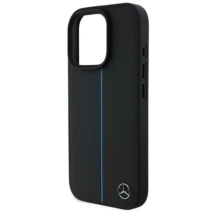 Mercedes MEHMP16L23RURBK Apple iPhone 16 Pro hardcase MB Blue Line Leather MagSafe, black