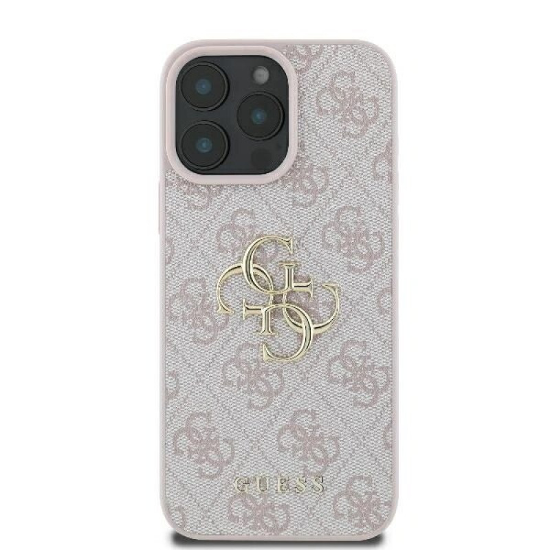Guess GUHCP16X4GMGPI 4G Big Metal Logo Hard Case for Apple iPhone 16 Pro Max 6.9", pink