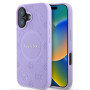 Guess Saffiano Peony Stamp MagSafe Case for Apple iPhone 16, purple