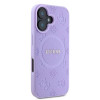 Guess Saffiano Peony Stamp MagSafe Case for Apple iPhone 16, purple