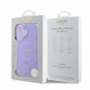 Guess Saffiano Peony Stamp MagSafe Case for Apple iPhone 16, purple