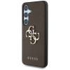 Guess Grained Big 4G Logo Small Classic Logo Hard Case for Samsung Galaxy S25+, brown