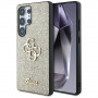 Guess Fixed Glitter Big 4G Metal Logo Hard Case for Samsung Galaxy S25 Ultra, gold