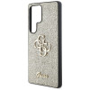 Guess Fixed Glitter Big 4G Metal Logo Hard Case for Samsung Galaxy S25 Ultra, gold