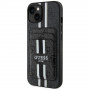 Guess 4G Stripes MagSafe Wallet Case for Apple iPhone 15, black
