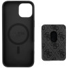 Guess 4G Stripes MagSafe Wallet Case for Apple iPhone 15, black