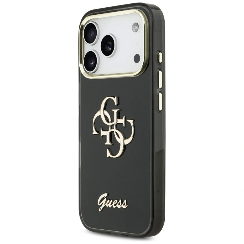 Guess GUE5344 IML 4G Script Metal Hard Case for Apple iPhone 17 Pro Max, black