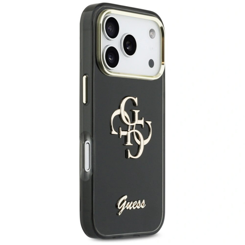 Guess GUE5344 IML 4G Script Metal Hard Case for Apple iPhone 17 Pro Max, black