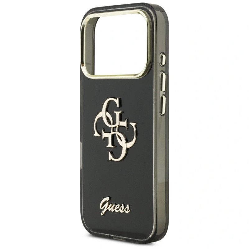 Guess GUE5344 IML 4G Script Metal Hard Case for Apple iPhone 17 Pro Max, black