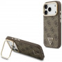 Guess 4G PU Triangle Logo & Stand Camera MagSafe Case for Apple iPhone 18 Pro Max / 17 Pro Max, brown