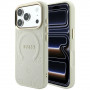 Guess Saffiano Peony & Ring MagSafe Case for Apple iPhone 18 Pro / 17 Pro, beige