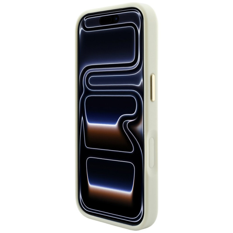 Guess Saffiano Peony & Ring MagSafe Case for Apple iPhone 18 Pro / 17 Pro, beige