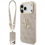 Guess 4G Big 4G Classic Logo Big Strap Metal Buttons Case with Strap for Apple iPhone 18 Pro Max / 17 Pro Max, pink