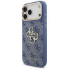 Guess 4G Big 4G Classic Logo Big Strap Metal Buttons Case with Strap for Apple iPhone 18 Pro Max / 17 Pro Max, blue