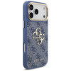Guess 4G Big 4G Classic Logo Big Strap Metal Buttons Case with Strap for Apple iPhone 18 Pro Max / 17 Pro Max, blue