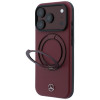 Mercedes-Benz Leather with Ring Stand MagSafe Case for Apple iPhone 18 Pro Max / 17 Pro Max, burgundy