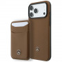 Mercedes-Benz Grill Pattern Leather MagSafe Case and Card Wallet Set for Apple iPhone 18 Pro Max / 17 Pro Max, camel
