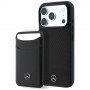 Mercedes-Benz Case Grill Pattern and Card Wallet Leather MagSafe for Apple iPhone 18 Pro Max / 17 Pro Max, black