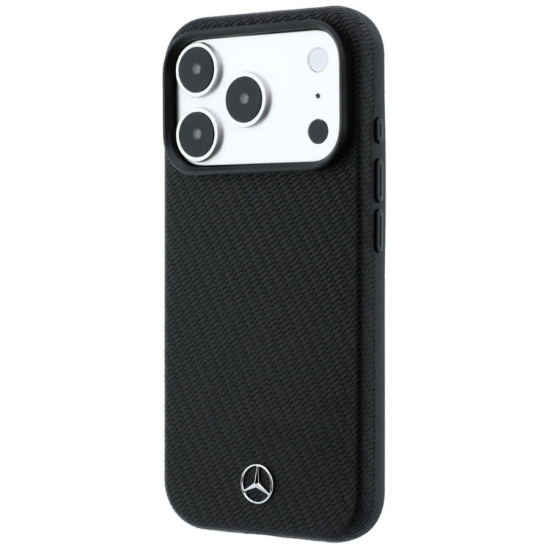 Mercedes-Benz Case Grill Pattern and Card Wallet Leather MagSafe for Apple iPhone 18 Pro Max / 17 Pro Max, black