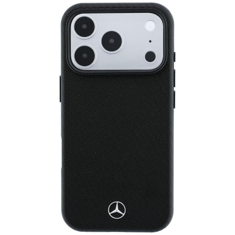 Mercedes-Benz Case Grill Pattern and Card Wallet Leather MagSafe for Apple iPhone 18 Pro Max / 17 Pro Max, black