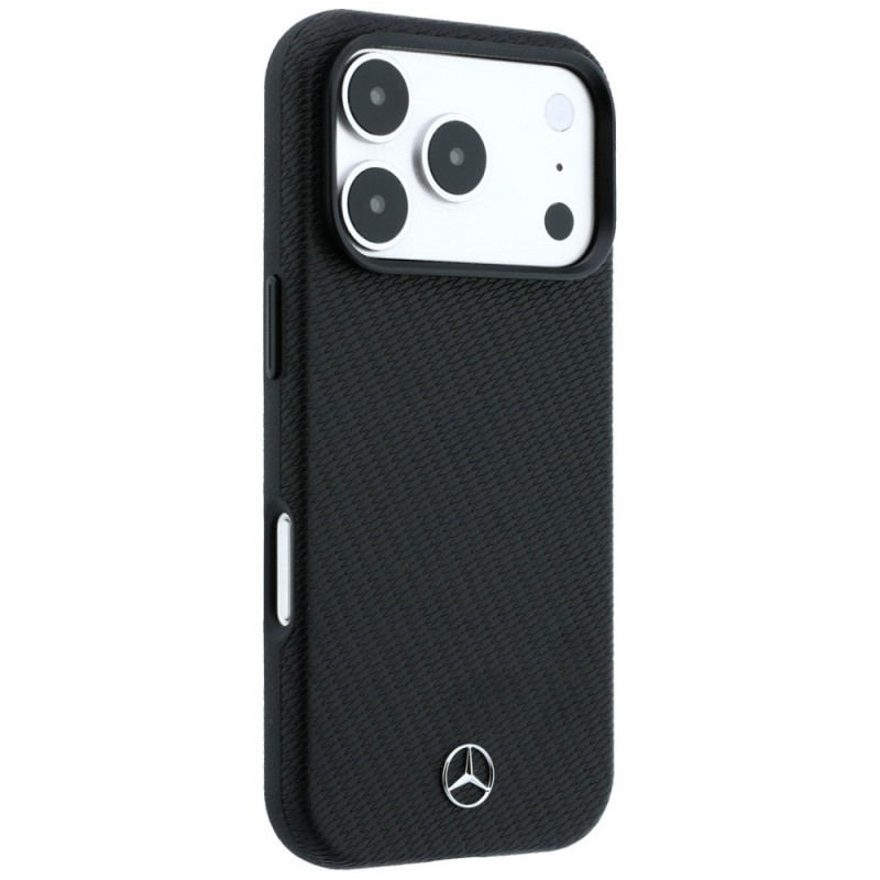 Mercedes-Benz Case Grill Pattern and Card Wallet Leather MagSafe for Apple iPhone 18 Pro Max / 17 Pro Max, black