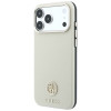 Guess GUE005545 Grained Round Strass Logo MagSafe Case for Apple iPhone 18 Pro / 17 Pro, beige