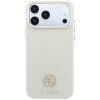 Guess GUE005545 Grained Round Strass Logo MagSafe Case for Apple iPhone 18 Pro / 17 Pro, beige