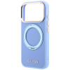 Guess Ring Stand 360 Grained Classic Logo MagSafe Case for Apple iPhone 18 Pro Max / 17 Pro Max, light blue