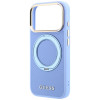 Guess Ring Stand 360 Grained Classic Logo MagSafe Case for Apple iPhone 18 Pro / 17 Pro, light blue