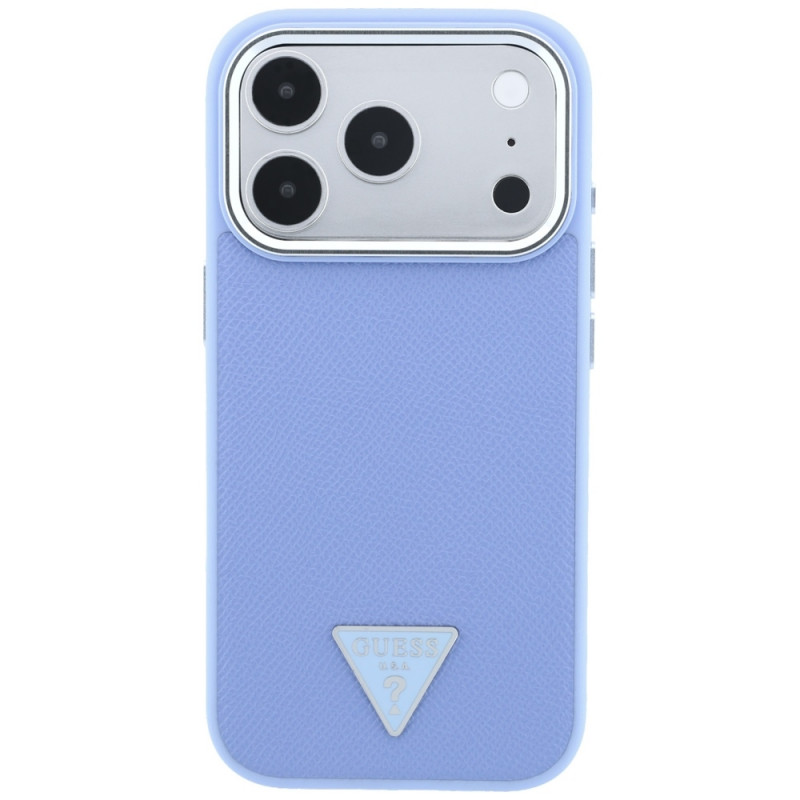 Guess Grained Triangle Logo MagSafe Hardcase for Apple iPhone 18 Pro / 17 Pro, blue