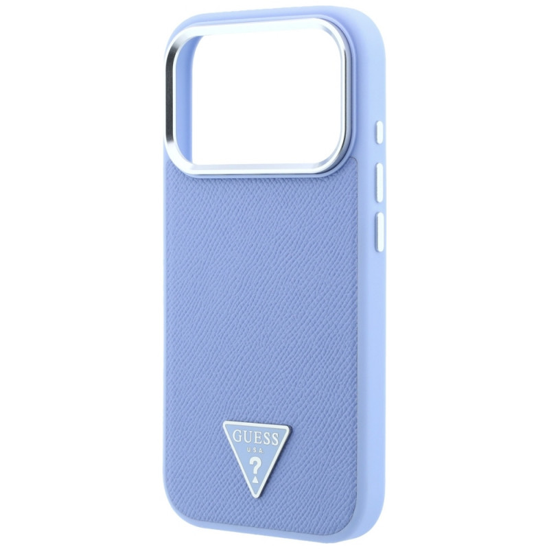 Guess Grained Triangle Logo MagSafe Hardcase for Apple iPhone 18 Pro / 17 Pro, blue