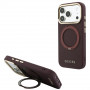 Guess Ring Stand 360 Grained Classic Logo MagSafe Case for Apple iPhone 18 Pro / 17 Pro, burgundy