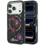 Guess GUE6042 IML Glitter Blossom Roses MagSafe Hardcase for Apple iPhone 18 Pro Max / 17 Pro Max, black