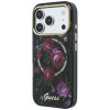 Guess GUE6042 IML Glitter Blossom Roses MagSafe Hardcase for Apple iPhone 18 Pro Max / 17 Pro Max, black
