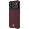 Mercedes-Benz Grill Pattern Leather MagSafe Case and Card Wallet Set for Apple iPhone 18 Pro / 17 Pro, burgundy