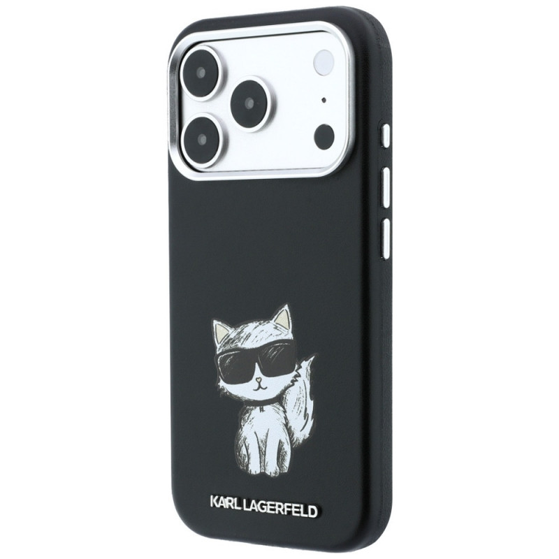 Karl Lagerfeld Smooth Choupette Sketch MagSafe Case for Apple iPhone 18 Pro Max / 17 Pro Max, Black