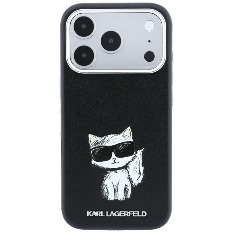 Karl Lagerfeld Smooth Choupette Sketch MagSafe Case for Apple iPhone 18 Pro Max / 17 Pro Max, Black