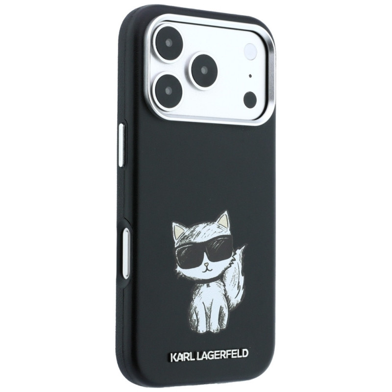 Karl Lagerfeld Smooth Choupette Sketch MagSafe Case for Apple iPhone 18 Pro Max / 17 Pro Max, Black