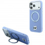 Karl Lagerfeld with Ring Stand 360 Choupette Head Pin MagSafe Case for Apple iPhone 18 Pro Max / 17 Pro Max, Light Blue (KF003220)