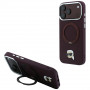 Karl Lagerfeld with Ring Stand 360 Karl Head Pin MagSafe Case for Apple iPhone 18 Pro Max / 17 Pro Max, Burgundy