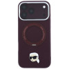 Karl Lagerfeld with Ring Stand 360 Karl Head Pin MagSafe Case for Apple iPhone 18 Pro Max / 17 Pro Max, Burgundy