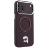 Karl Lagerfeld with Ring Stand 360 Karl Head Pin MagSafe Case for Apple iPhone 18 Pro Max / 17 Pro Max, Burgundy