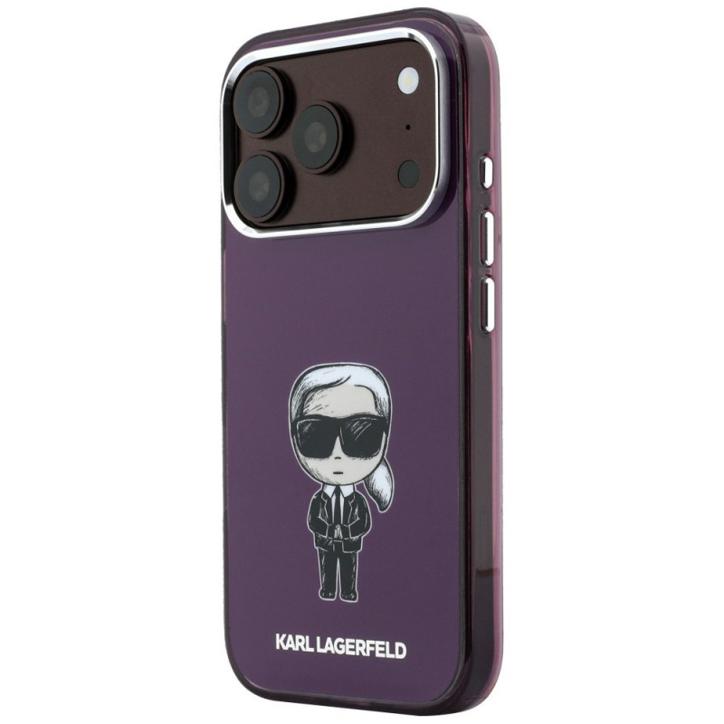 Karl Lagerfeld IML Ikonik Sketch Print MagSafe Case for Apple iPhone 18 Pro / 17 Pro, Burgundy