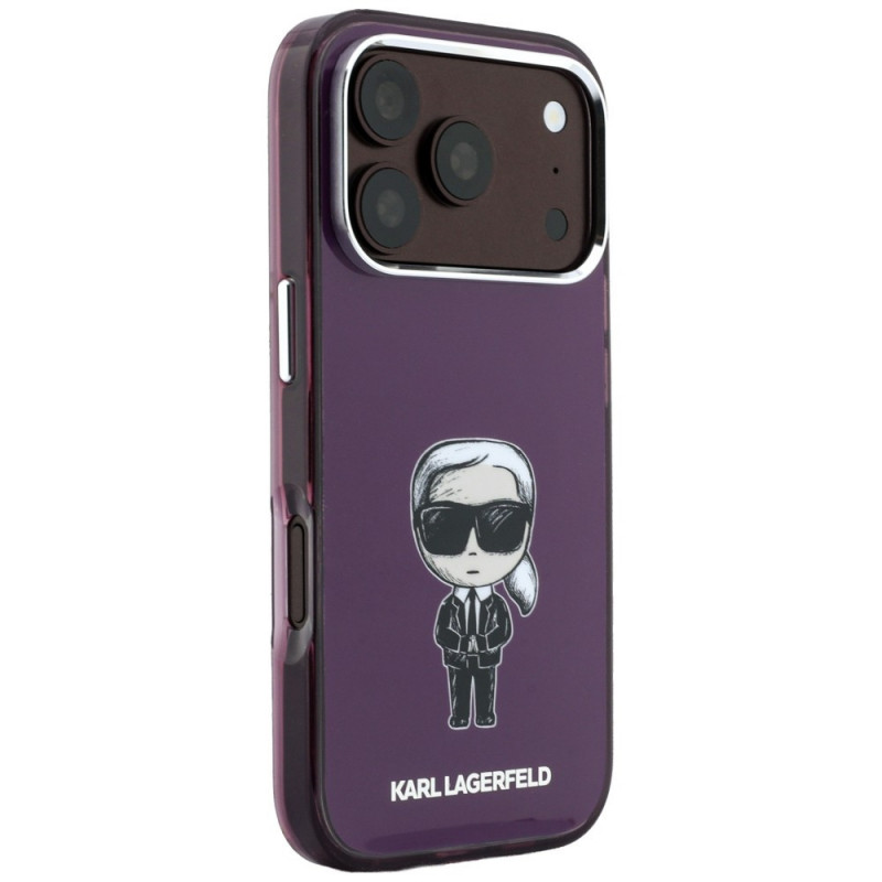 Karl Lagerfeld IML Ikonik Sketch Print MagSafe Case for Apple iPhone 18 Pro / 17 Pro, Burgundy