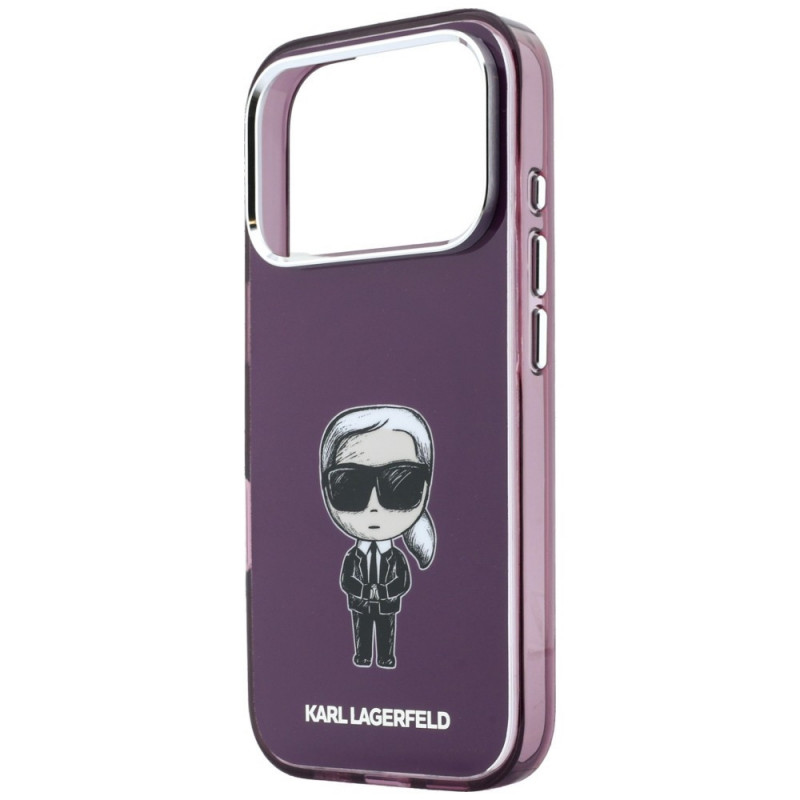 Karl Lagerfeld IML Ikonik Sketch Print MagSafe Case for Apple iPhone 18 Pro / 17 Pro, Burgundy