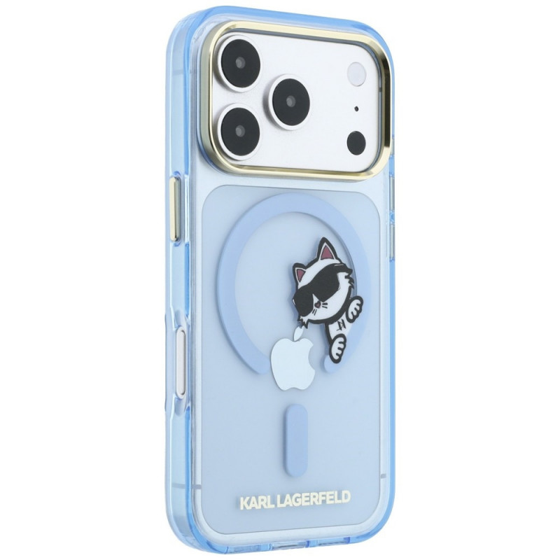 Karl Lagerfeld Peekaboo Logo MagSafe Case for Apple iPhone 18 Pro Max / 17 Pro Max, Blue
