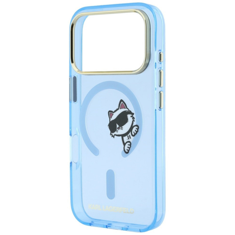 Karl Lagerfeld Peekaboo Logo MagSafe Case for Apple iPhone 18 Pro Max / 17 Pro Max, Blue