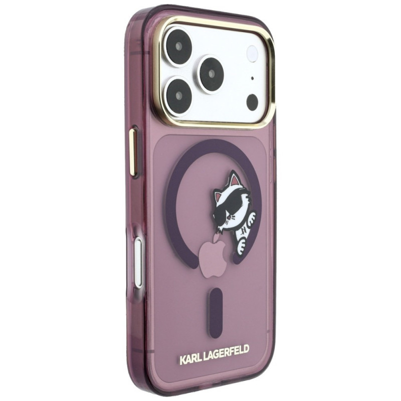 Karl Lagerfeld Peekaboo Logo MagSafe Case for Apple iPhone 18 Pro / 17 Pro, Burgundy