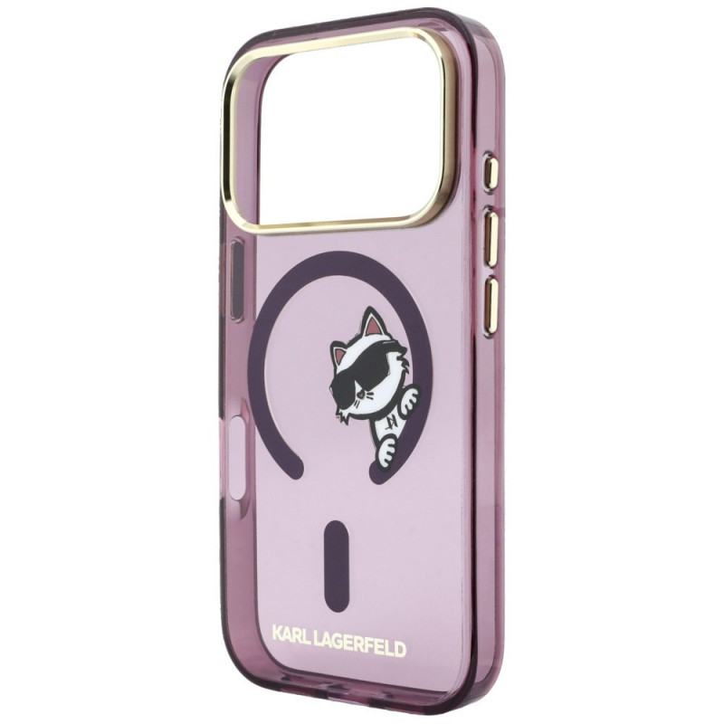 Karl Lagerfeld Peekaboo Logo MagSafe Case for Apple iPhone 18 Pro / 17 Pro, Burgundy